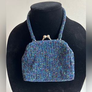 Vintage LaRegals Women’s Small Blue Purple toned Beaded Purse